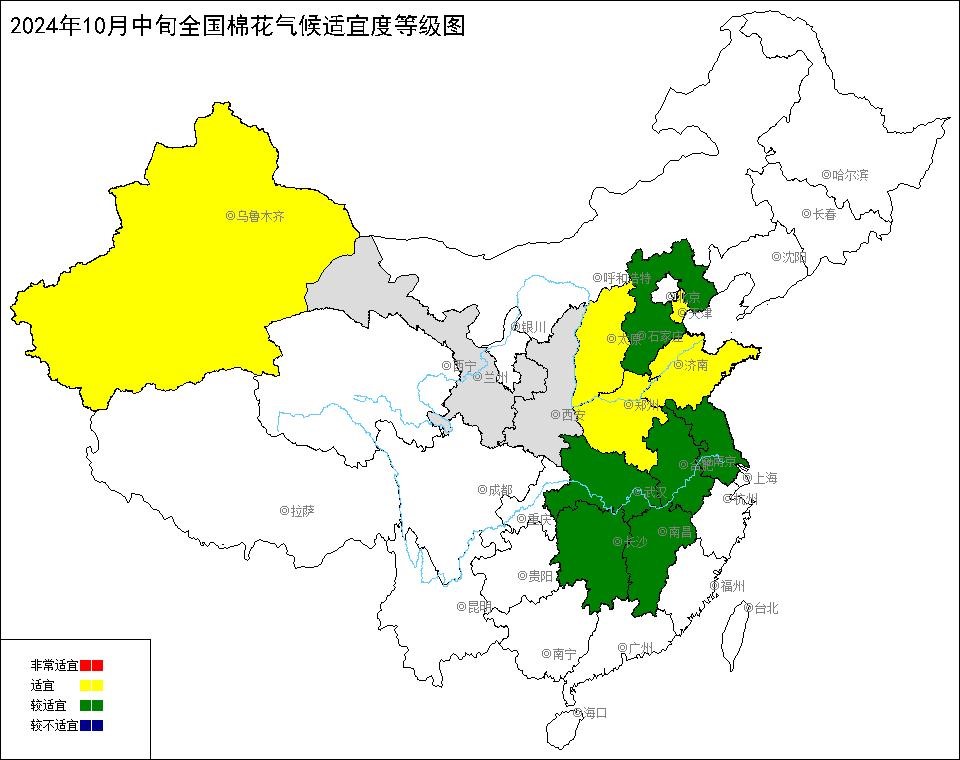 2024年10月中旬全国棉花气候适宜度.jpg