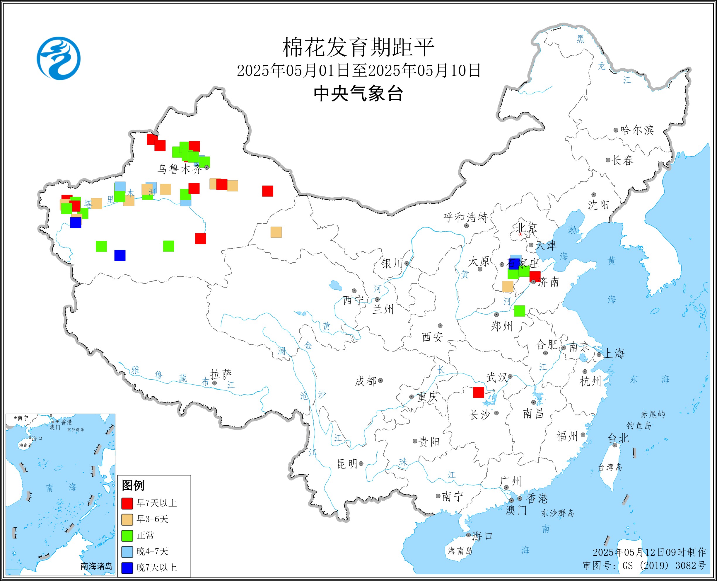 2025年5月上旬棉花发育期距平.jpg