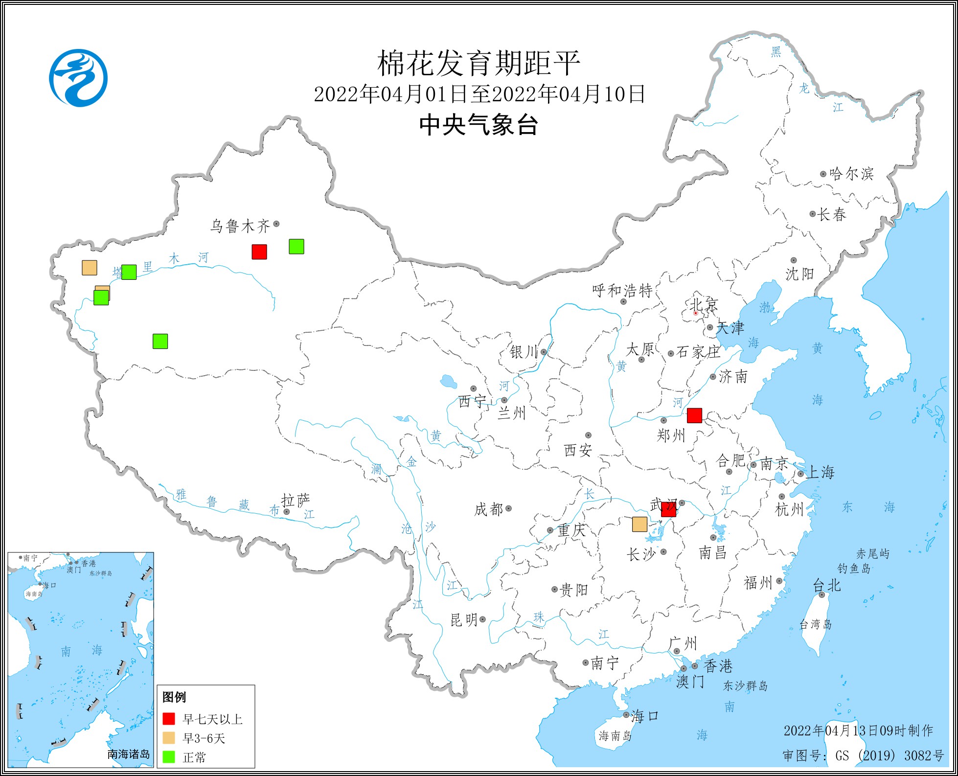 2022年4月上旬棉花发育期距平.jpg