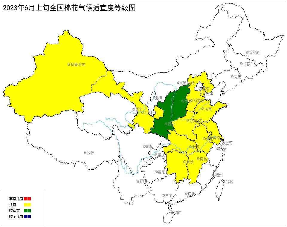 2023年6月上旬全国棉花气候适宜度.jpg