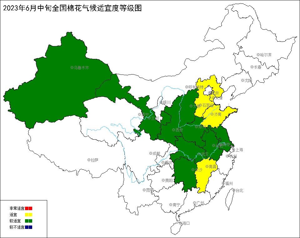2023年6月中旬全国棉花气候适宜度.jpg