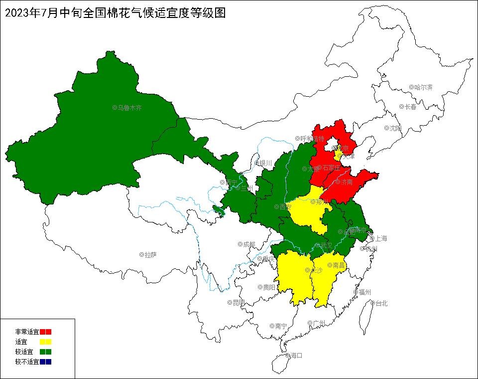 2023年7月中旬全国棉花气候适宜度.jpg